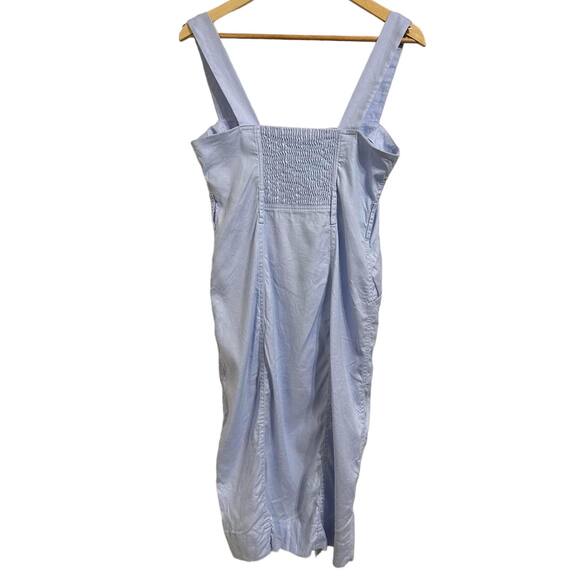 Babaton Aritzia Kofi Belted Button-Front‎ Sleeveless Apron Dress Blue Size 6 - Picture 7 of 7